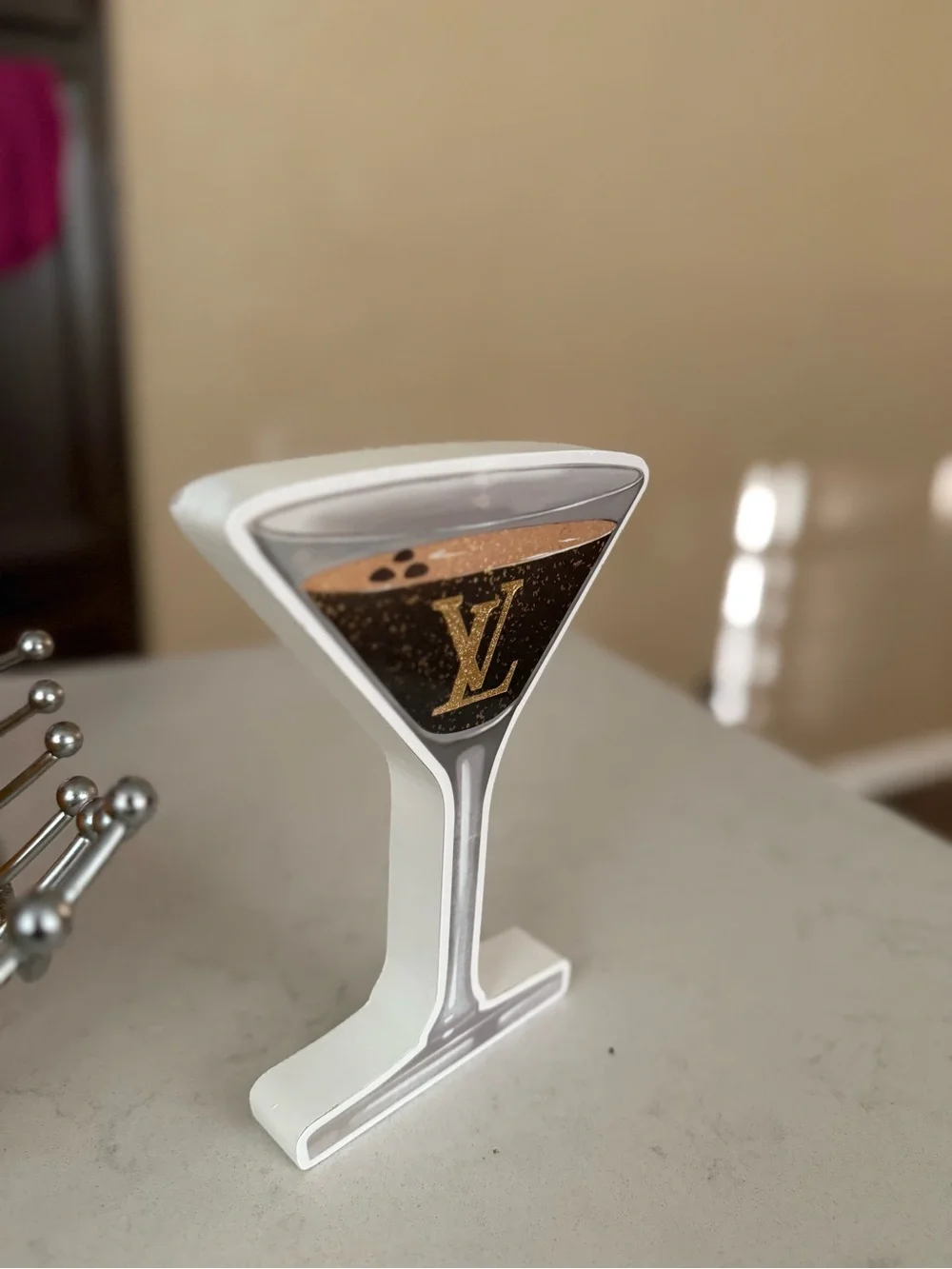 Louis Vuitton 3D wooden martini glass HOME DECOR ACCENT NWT